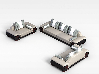 客厅高档沙发茶几模型3d模型