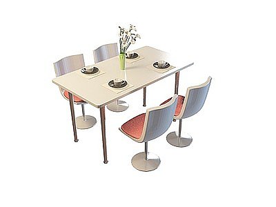 3d时尚客厅餐桌椅免费模型