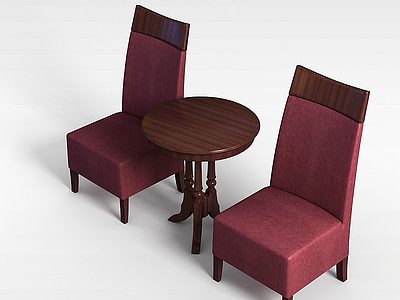 3d休息室桌椅组合模型