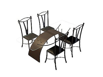 艺术型餐桌椅模型3d模型