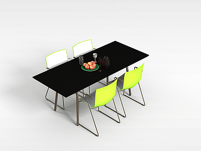 3d客厅餐桌椅组合模型