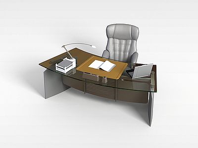 3d商务办公桌椅组合模型