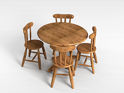 中式室外餐桌椅模型3d模型
