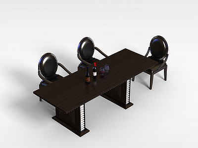 3d商务办公桌椅模型
