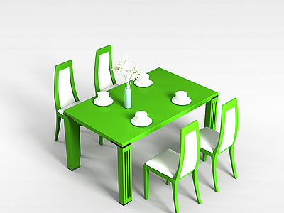 3d环保桌椅模型