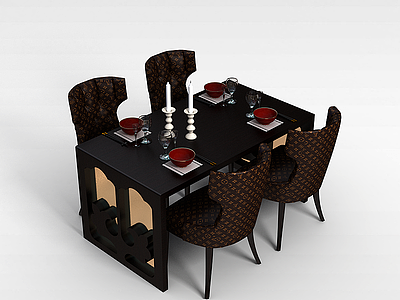 咖啡馆餐桌模型3d模型