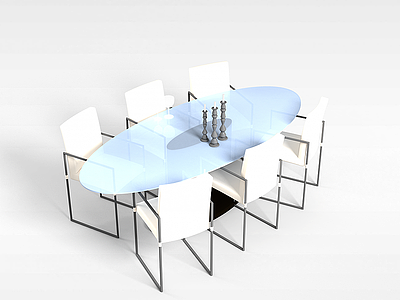 3d时尚会议室桌椅模型