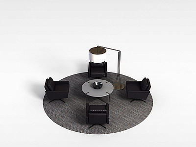 休息区桌椅模型3d模型