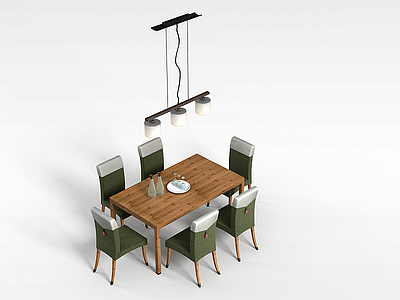 3d咖啡馆桌椅模型