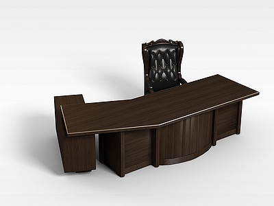 3d办公桌椅组合模型