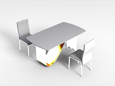 3d现代简约桌椅模型