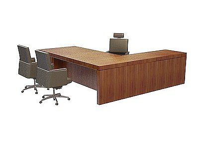 拐角办公桌椅组合模型3d模型