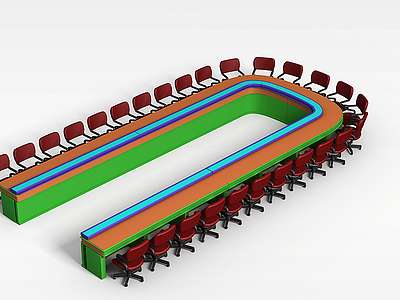 旋转桌椅模型3d模型