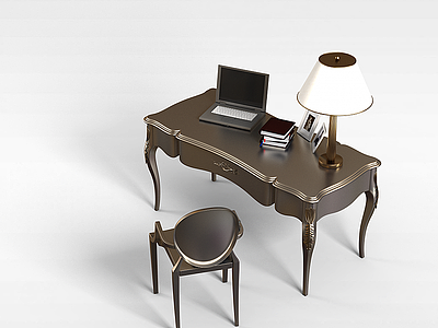 欧式办公桌椅模型3d模型