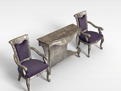欧式休闲桌椅模型3d模型