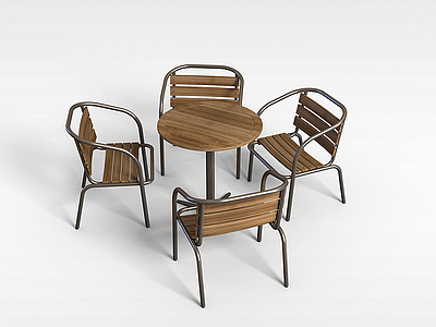 户外桌椅模型3d模型