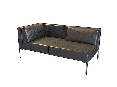 黑皮双人沙发模型3d模型
