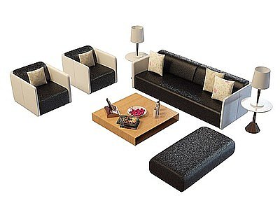 3d客厅多人沙发茶几免费模型