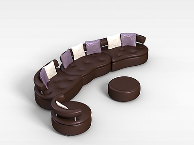 3d会议室沙发组合模型