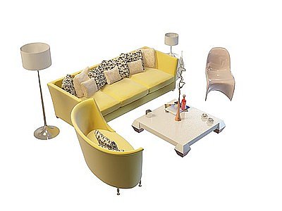 现代沙发组合模型3d模型