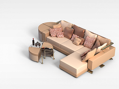 3d复古沙发组合模型