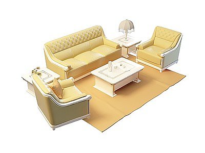 3d欧式沙发组合免费模型