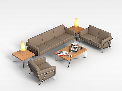 3d会议室沙发组合模型