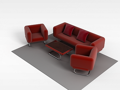 简约沙发组合模型3d模型