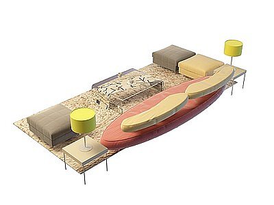 3d小户型沙发组合免费模型
