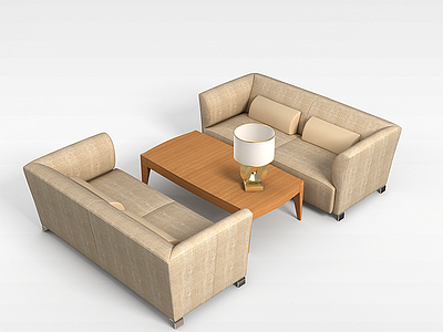 3d简约沙发茶几模型