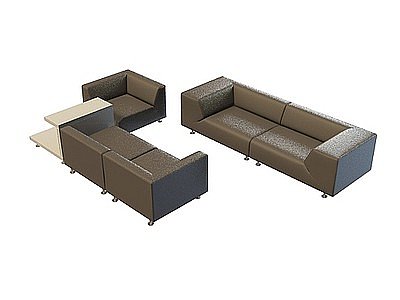 3d皮质沙发茶几免费模型
