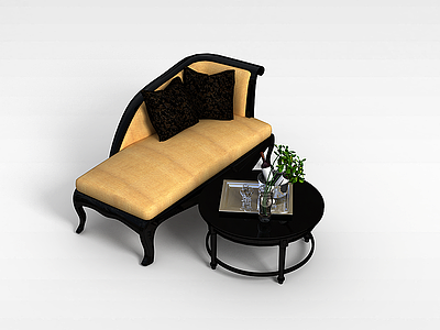 3d休息室沙发茶几组合模型