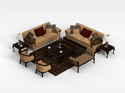 工艺沙发茶几模型3d模型