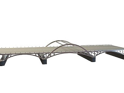3d现代钢架桥免费模型