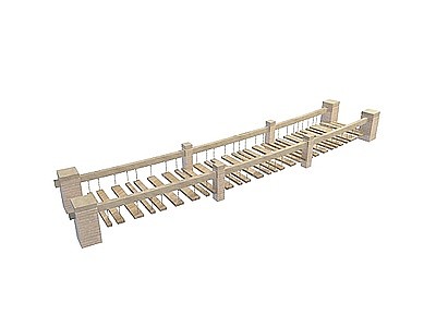 3d木质吊桥免费模型