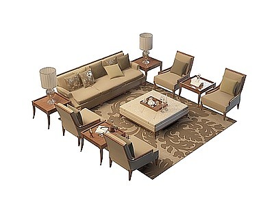 3d欧式客厅沙发模型