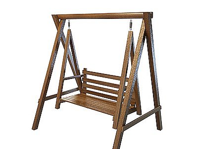 3d木质秋千椅免费模型