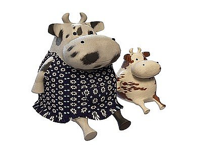 童趣奶牛玩具模型3d模型