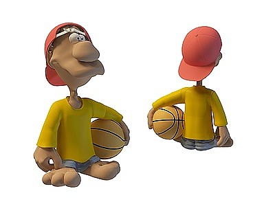 卡通篮球小人模型