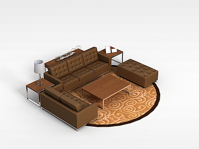现代沙发茶几模型3d模型