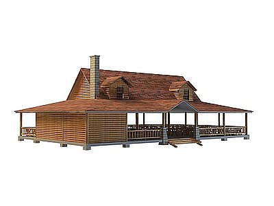 3d木头餐厅模型