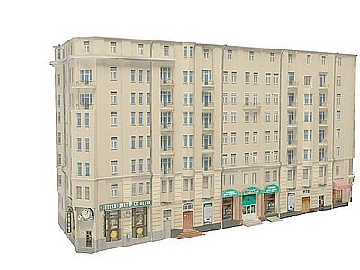 3d商住房模型