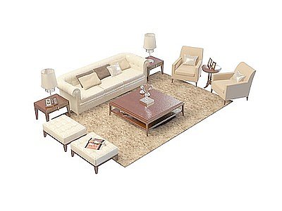 3d客厅沙发套件模型