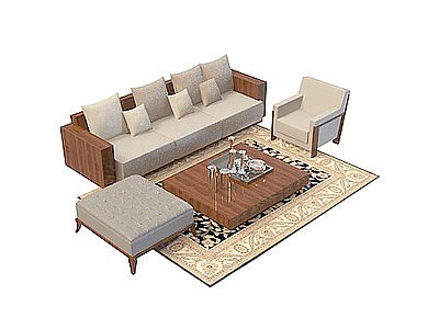 3d高档沙发茶几免费模型