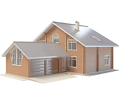 3d木头别墅模型