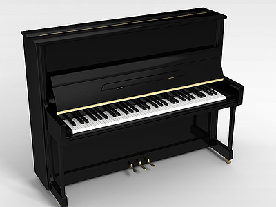 3d简约钢琴模型