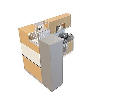 L形橱柜模型3d模型