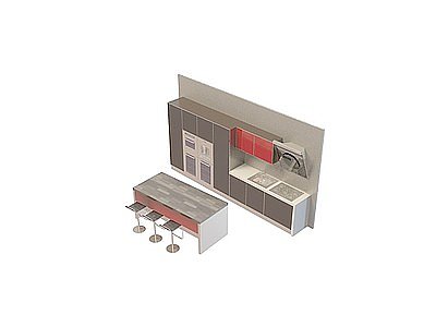 3d不锈钢橱柜免费模型