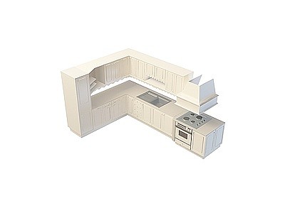 3d豪华厨房橱柜免费模型
