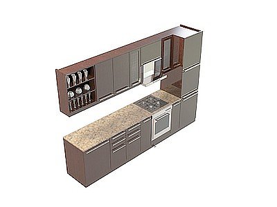 大理石台面橱柜模型3d模型